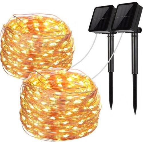 Solar Led Light Outdoor String Lights 100/200 LEDs Fairy Holiday Christmas Garland Solar Lamp Garden Waterproof 5m 10m 20m Decor