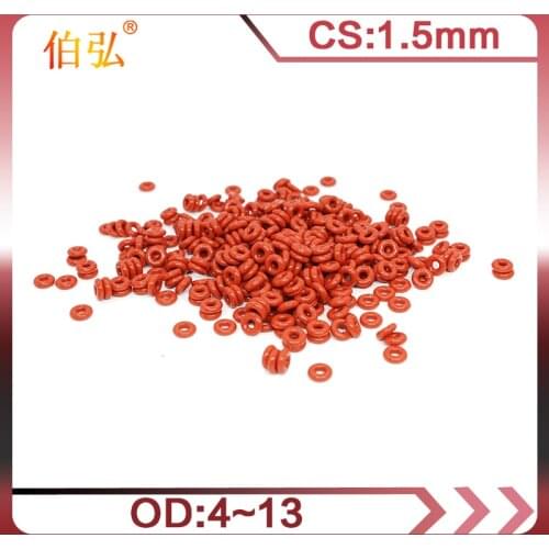10PCS/lot Red Silicon O-Ring Silicone/VMQ 1.5mm Thickness OD4/5/6/7/8/9/10/11/12/13mm O Ring Seal Rubber Gasket Rings Washer