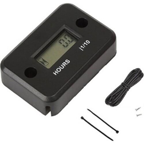 Waterproof Digital LCD Counter Hour Meter Inductive Timer for Dirt Quad Bike ATV Motorcycle Snowmobile Snowmobile Marine Gauge
