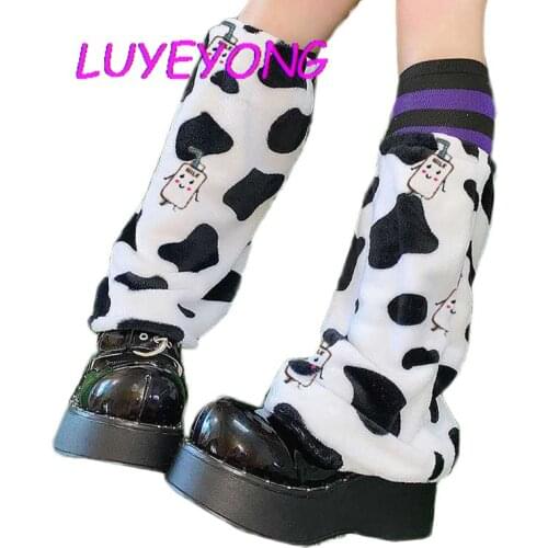 Lady Lolita Cow Cartoon Cute Fashion Velvet Warm Sock Lovely Jk Women Leg Warmer 2020 Autumn Winter Street Outdoor Basic Wear