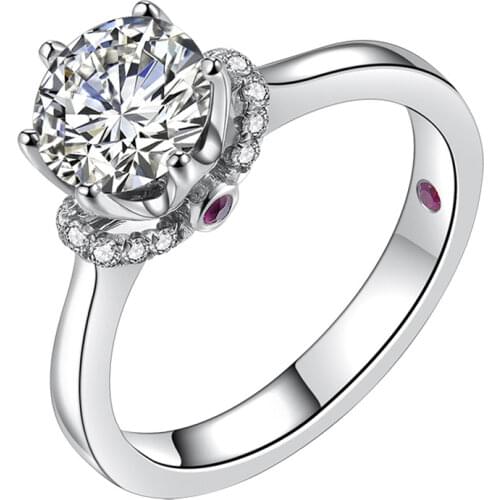 Original Design Sterling Silver 925 Rings for Womens Six-claw Carat Diamond Jewelry Luxury Engagement Exquisite Trendy Wedding