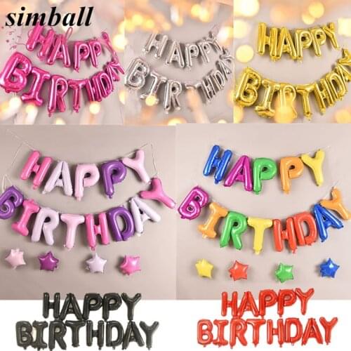 1set Happy Birthday Balloon Air Letters Alphabe Foil Balloons Kid Toy Wedding Party Birthday Helium Globos Party Baloon Supplies