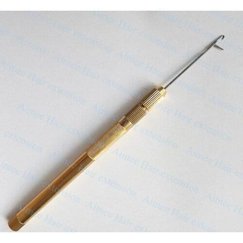 1pcs Gold handle Lace Wig Making Ventilation/GoldHandle Pulling/Weaving Needles micro ring loop threader for hair extension tool