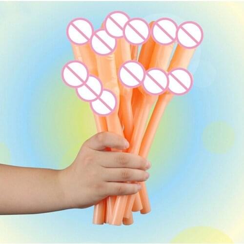 Novelty Huge Propene Polymer Penis Willy Drinking Straw Bar Hen Night Party Nude Bachelorette Straws Accessories 1pcs
