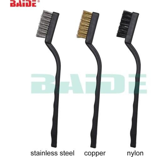 170mm Stainless Steel Wire Brush Nylon Copper Wire Brushes Clean Derusting Tool Industrial Toothbrush for Rust Removal Cleaning