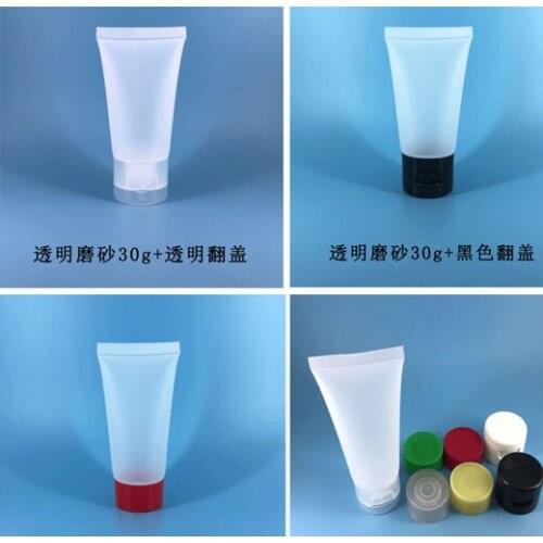 300pcs/lot 30g 30ml Frosted Clear Plastic Soft Tube Empty Cosmetic Packaging Cream Tubes Sample Containers