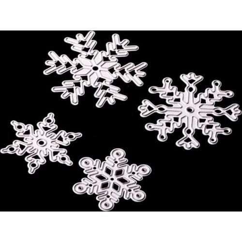 4x Snowflake Metal Cutting Dies Stencil For Scrapbook Album Embossing Crafts