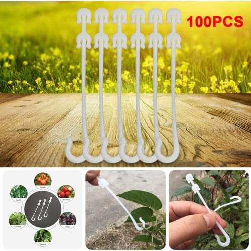 50pcs/100pcs Fruit Cherry Tomato Ear Hook Garden Flower Vegetable Plant Support Tomato Clips Trellis for Garden Plant Flower