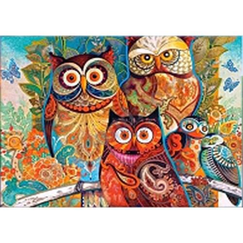 Owl Diamond Painting Full round Diy animal Owl group Diamond painting full drill owl group Diamond embroidery full square