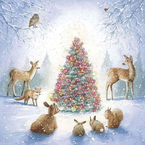 DIY 5D Diamond Painting Christmas Tree Deer Full Round Diamond Embroidery Mosaic Winter Snow Scene Rhinestone Cross Stitch Gift