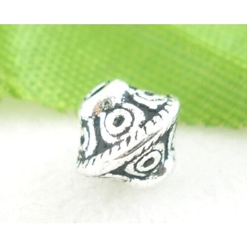 Free Shipping! 100PCs Antique Silver Bicone Spacers Beads 6x6mm J0869