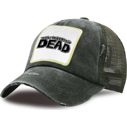 The Walking Dead Funny Print Mesh Baseball Caps Summer Unisex Snapback Hat Cotton Casual Trucker Hat Adjustable Baseball Cap