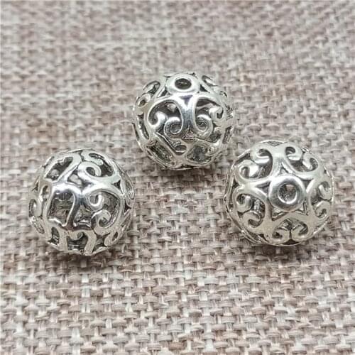 925 Sterling Silver Floral Spiral Ball Beads 10mm for Bracelet Necklace