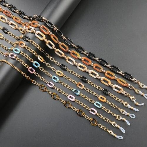 MOPAI Multicolor Acrylic Link Sunglasses Mask Chains For Women Bohemia Gold Color Eyeglasses Chains 2021 New Fashion Accessories