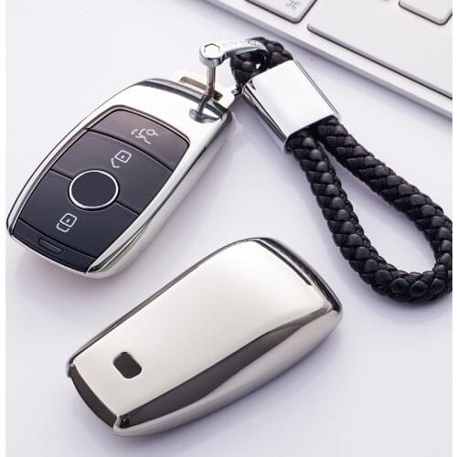 TPU Car Key Case Cover For Mercedes Benz E Class C A W211 W213 W176 W177 CLK E200 E260 E300 E320 W204 Key Chain Ring Accessories