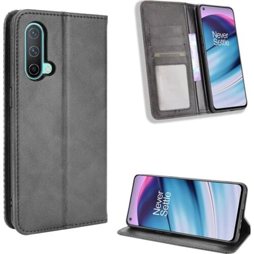 For Oneplus Nord Retro Flip Cover For Coque Oneplus Nord N10 N100 8T 8 Pro 9 Pro Magnetic Case Wallet Bag Case With Card Holder