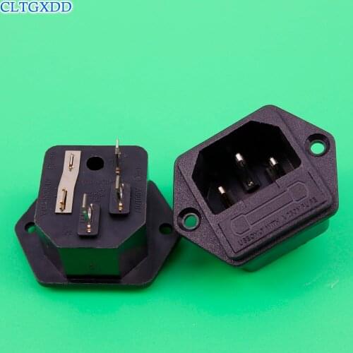 Cltgxdd 28Pcs 3 Pins IEC320 C14 Inlet Power Socket AC 250V 10A w Fuse Holder