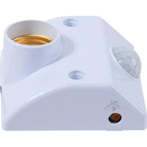 LED Bulb Holder Infrared Motion Sensor Lamp Socket Switch For Corridor Power Saving White For Bathroom E27