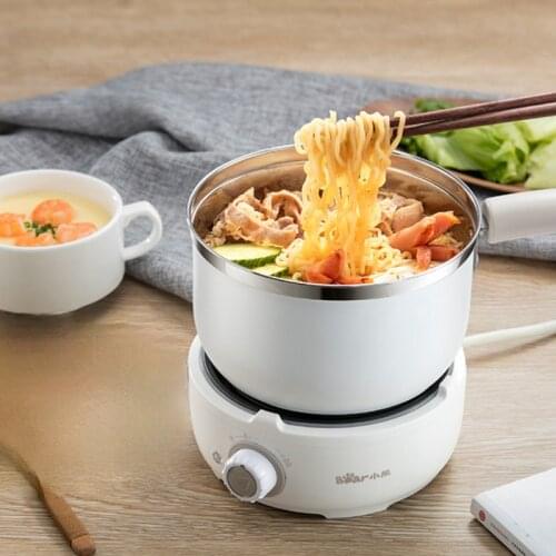 Electric Skillet Pasta Pot Hot Pot Wok Heating Soup Stew Pot Non-stick Frying Pan Food Steamer Bear DRG-C12M2