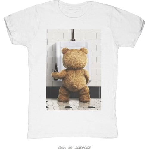New T-shirt Fire Man Ted Bear Beer Bathroom Gift Idea Printing Casual T Shirt MenS Short Sleeve Cotton Tees