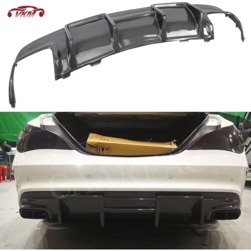 Carbon Fiber Rear Bumper Lip For Mercedes Benz CLA Class W117 CLA200 CLA250 CLA260 CLA45 2013-2019 FRP With 4-Outlet Exhaust