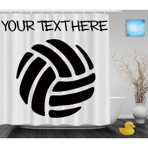 Customized Volleyball Decor Shower Curtain Custom Your Text Bathroom Shower Curtains Polyester Fabric With Hooks