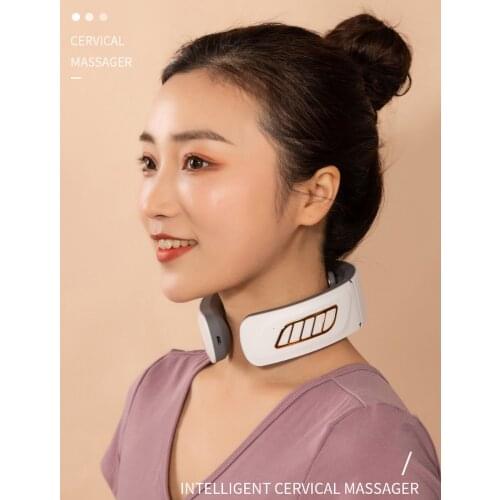 6 Heads Neck Massager Shoulder Cervical Multifunctional Electric Hot Compress Pulse Neck Protector Rechargeable Massage