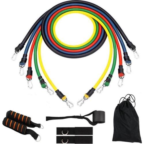 11PCS/Set Fitness Resistance Bands Set Excerciser Body Training Workout Yoga Rubber Loop Pull Rope Fitness For Body Building