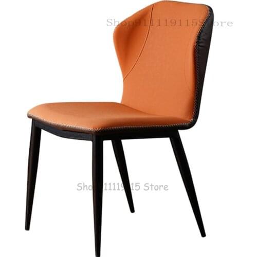 Dining Chair Household Nordic Restaurant Modern Simple Leather Stool Back Make-up Iron Light Luxury Desk Chair Butterfly Chair