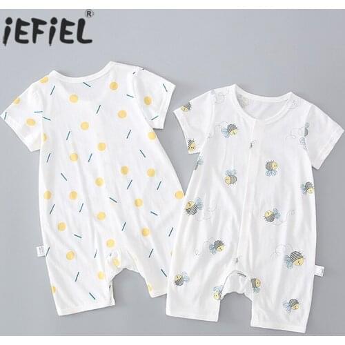 Newborn Infant Kid Baby Boy Girls Short Sleeve Romper Jumpsuit Clothes Outfits Cartoon Cute Lovely Breathable Clothing