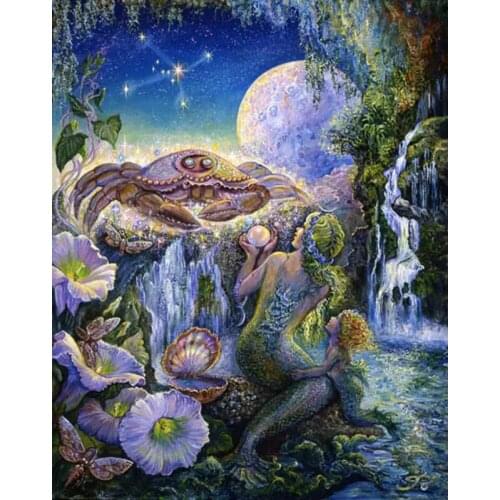 Full Drill Mosaic Round Diamond Painting Fantasy Cancer Diamond Embroidery Cross Stitch Kit Diamond Art Rhinestones