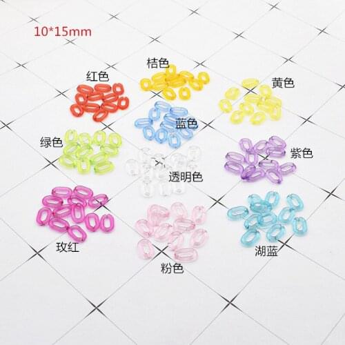 50PCS 10*15 Transparent DIY colorful acrylic open oval-shape loop jewelry making handmade bracelet necklace Educational Toys