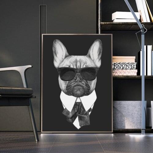 Nordic Dogs in a Suit Canvas Paintings On the Wall Art Posters And Prints Modern Funny Dogs Canvas Pictures For Living Room Wall