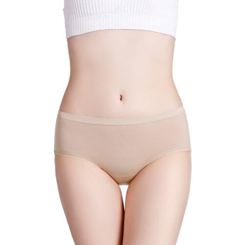 5pcs New High-end Underwear With Good Quality 80 Cotton Exquisite Soft Comfortable Mid Waist Ladies Briefs Ultra-thin Trimming