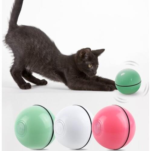 Cat Dog USB Electric Smart Jumping Ball Toy LED Flashing Rolling Ball Rechargeable Pets Automatic Rotating Toys for Pets Kids