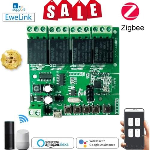 EWeLink Smart Remote Control Wifi Wireless Switch Module 4CH DC5V 12V 32V Inching Self-locking RF Receive 10A Relays