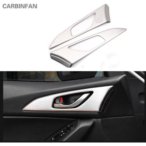Stainless Inner Door handle frame trim cover interior decoration trim sticker For Mazda 3 Axela M3 2014 2015 2016 C1364