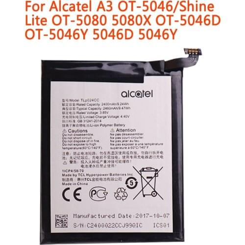 High quality TLP024C1/TLP024CJ/TLP024CC battery 2400mAh For Alcatel A3 OT-5046/Shine Lite OT-5080 5080X OT-5046D OT-5046Y 5046D