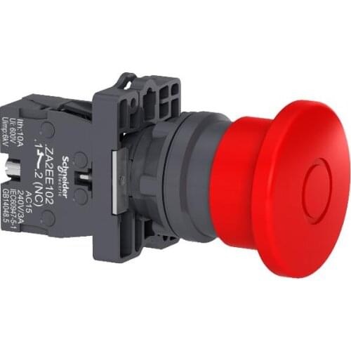 XA2ET42 Red Ø40 Emergency swtiching off push-button Ø22 non trigger - push-pull 1NC