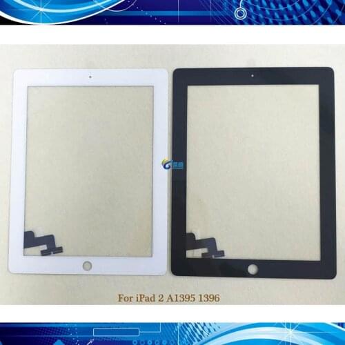 1Pcs (Tested) Has frame bezel For Apple iPad 2 A1395 A1396 A1397 Digitizer Touch Screen Outer Panel Glass Lens+Tools+Glue