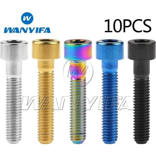 10Pcs M6x30mm Black Tapered Head Titanium Ti Bolt Screw DIN912 Standard Bike Headset Bolts