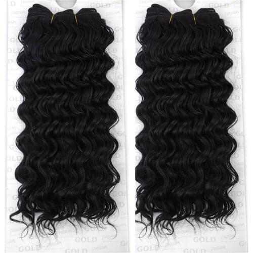 16" 1Bundles/160G/Pack Deep Wave Hair Curly Bundles Freetress Hair Weave Bohemian Synthetic Hair Extension(1#)Free Shipping