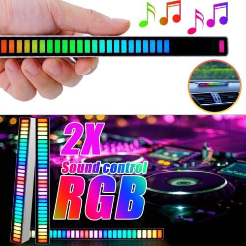 2/1Pcs 32 Bit RGB Car Atmosphere LED Light Strip Decoration Music Rhythm Light Strip-USB/NOT Rechargeable