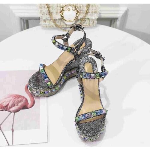 2021 New Fashion Genuine Leather High-heeleds Sandals Women Luxury Shoes Women Designers