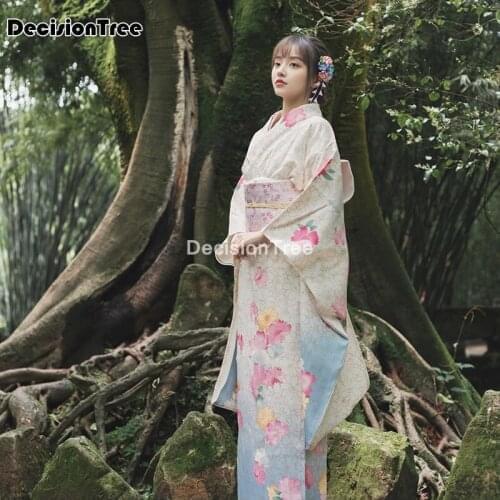 2021 loose style woman japanese kimono robe peacock spa yukata bathing robe ladys vintage printing daily geisha kimono robe