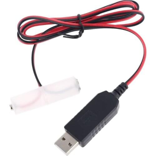 300cm LR6 AA Battery USB Power Supply Adapter Cable Replace 1 to 4pcs AA Battery