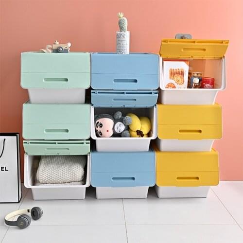 4 PCS Household Front Open Childrens Storage Box Thickened Toy Organizer Snack Storage Bin Cover Cloth Storage Closet Organizer