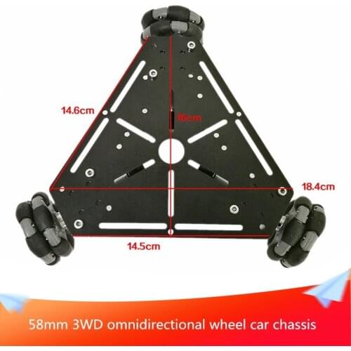 58mm Omnidirectional Wheel Car Chassis 3WD Metal Omnidirectional Mobile Robot Platform 3pcs High Torque Motor With Encoder DIY