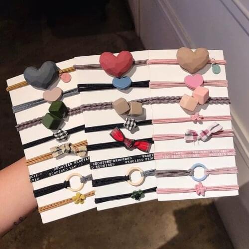 8Pcs/Pack New Styles Women Girls Sweet Flower Elastic Hair Bands Scrunchies Ponytail Holder Fashion Hair Accessories Set