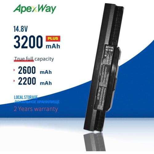 Apexway 14.8V Laptop Battery For Asus A31-K53 A32-K53 A41-K53 A42-K53 A43 A53 A54 A83 K43 K53 P43 P53 X43 X44 X53 X54 X84 X43U